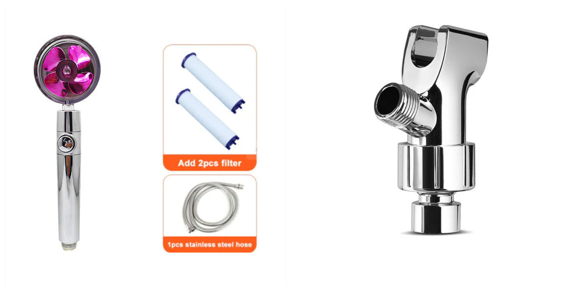 Shower Head Water flow 360 Degrees Rotating With Small Fan ABS Rain High Pressure Spray Nozzle Bathroom Accessories - Hiccupzz