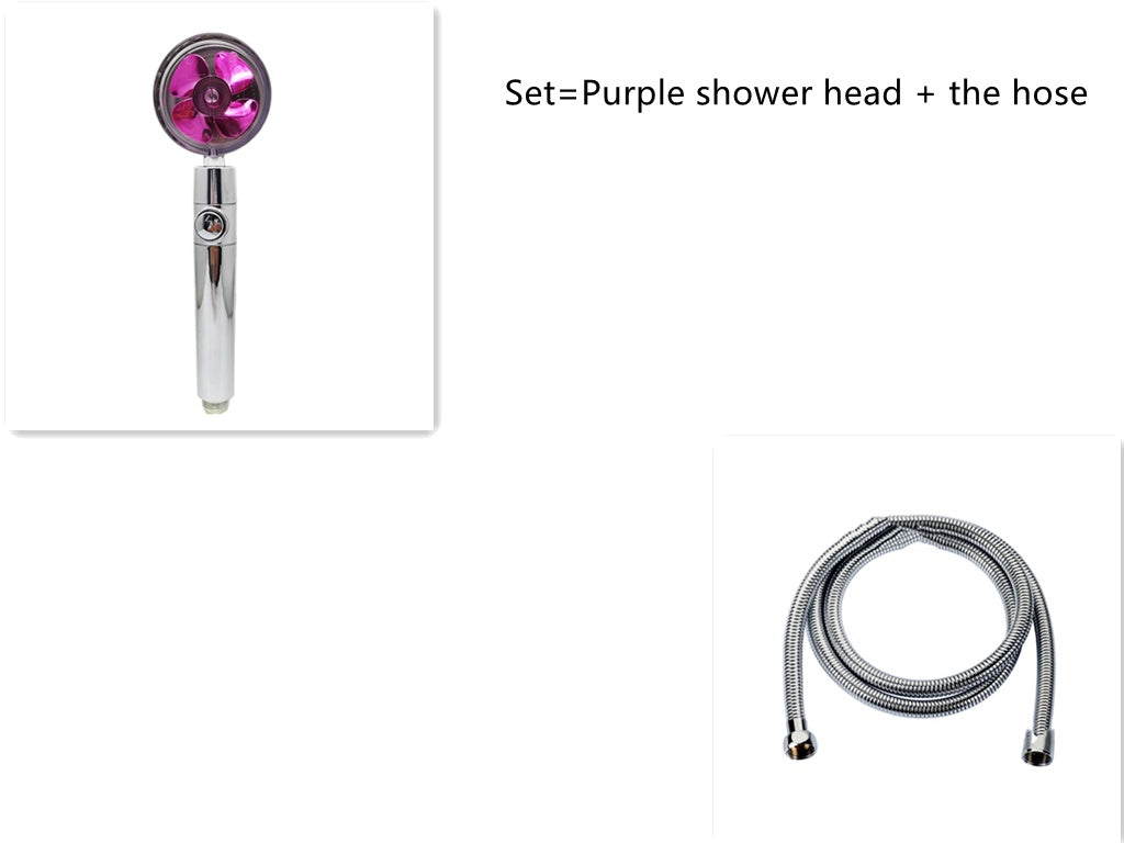 Shower Head Water flow 360 Degrees Rotating With Small Fan ABS Rain High Pressure Spray Nozzle Bathroom Accessories - Hiccupzz