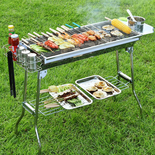 Foldable BBQ Grill Outdoor Stainless Steel Barbecue Tool - Hiccupzz