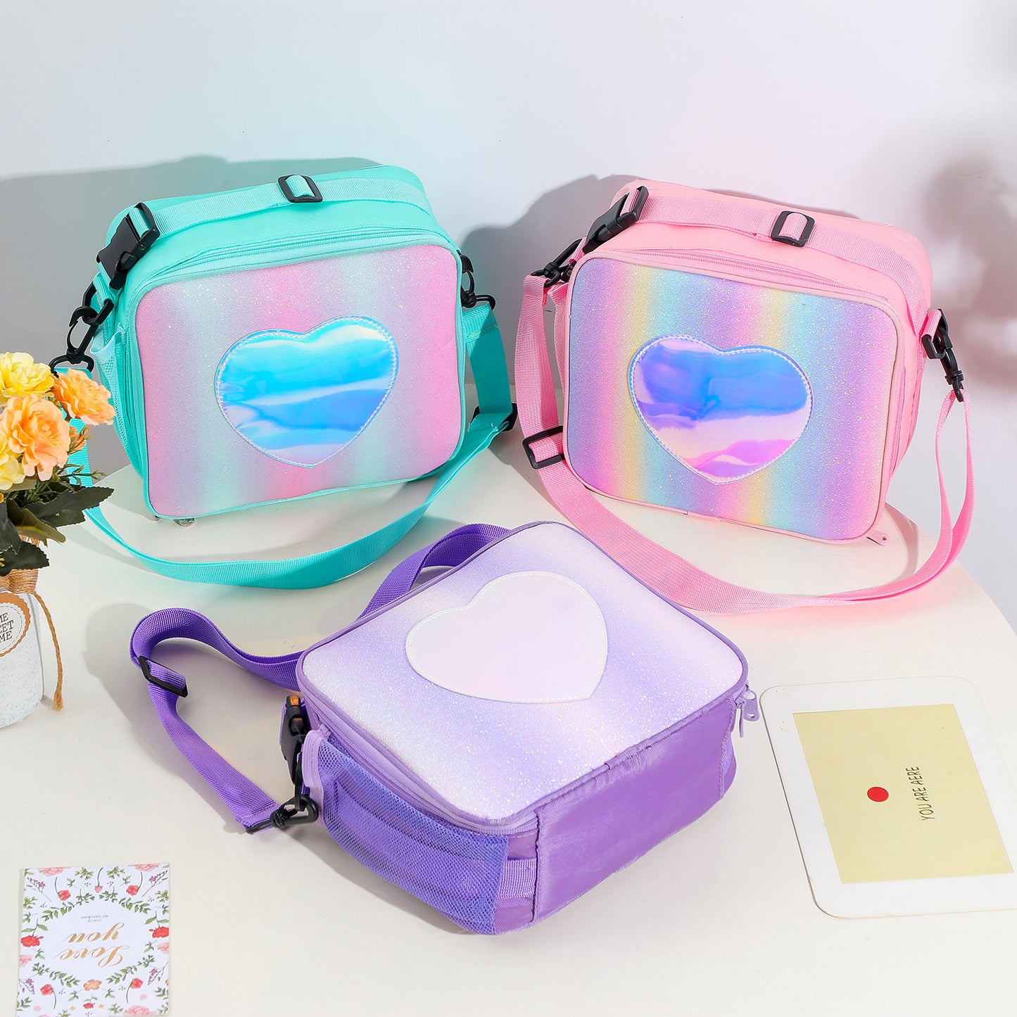 Laser Simple Rainbow Color Insulation Bento Bag - Hiccupzz