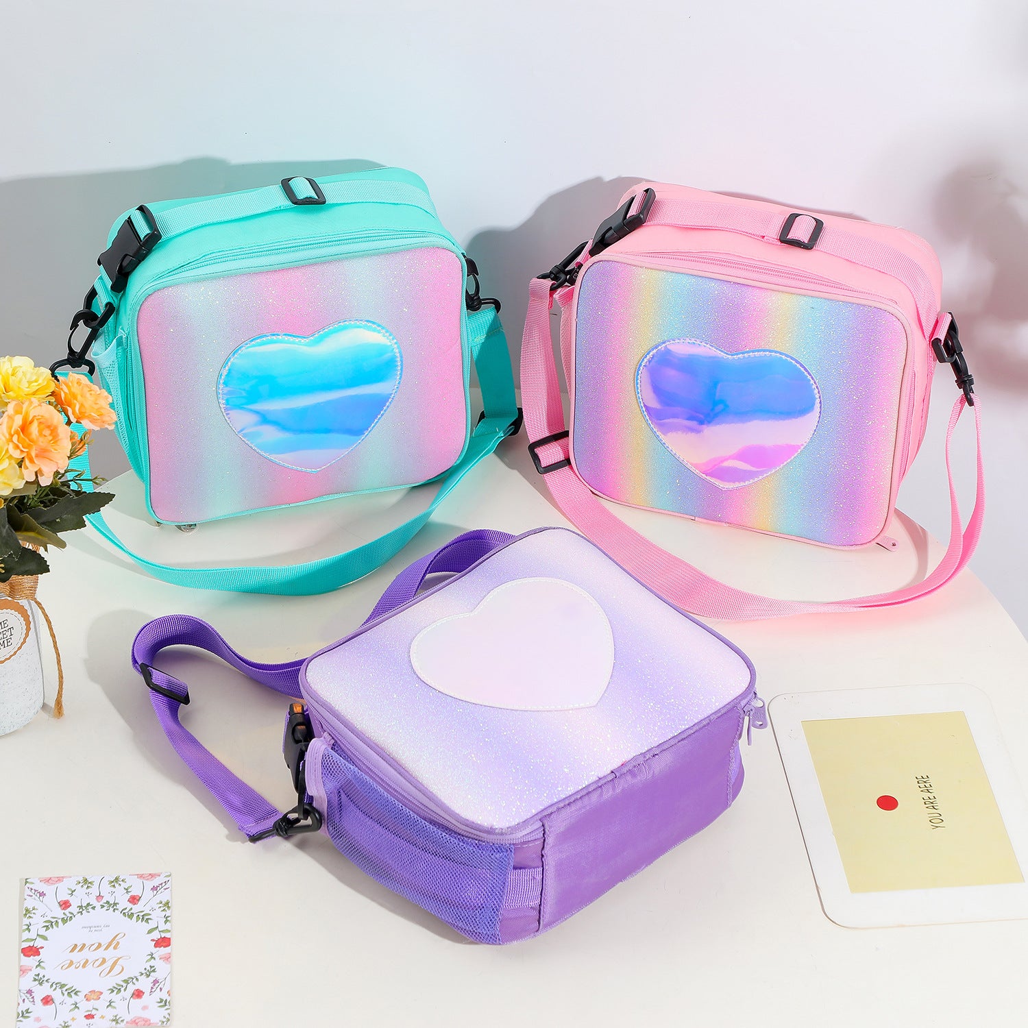 Laser Simple Rainbow Color Insulation Bento Bag - Hiccupzz