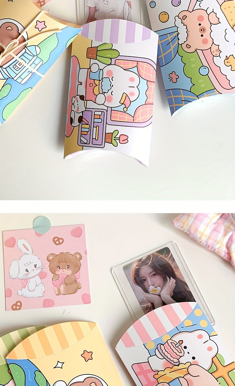 Cartoon Animal-Themed Pillow Gift Boxes (1-Pack) – Perfect for Small Candies, Birthdays, Holidays, and Special Occasions, Featuring Adorable Bear and Bunny Designs - Hiccupzz
