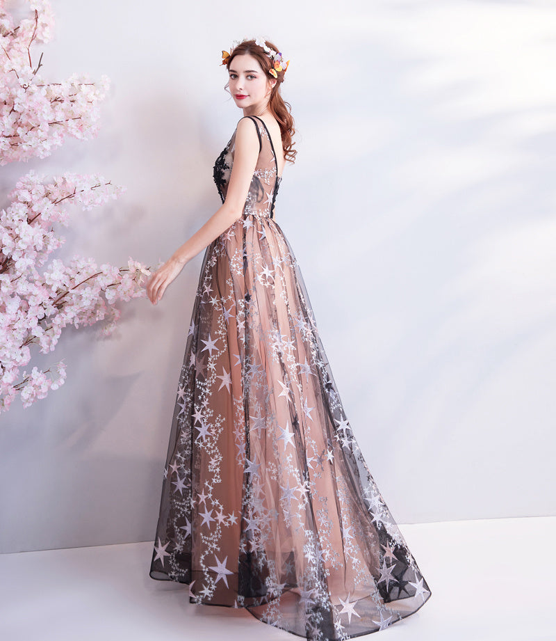 Fantasy Starry Sky Black Banquet Annual Meeting Dress - Hiccupzz