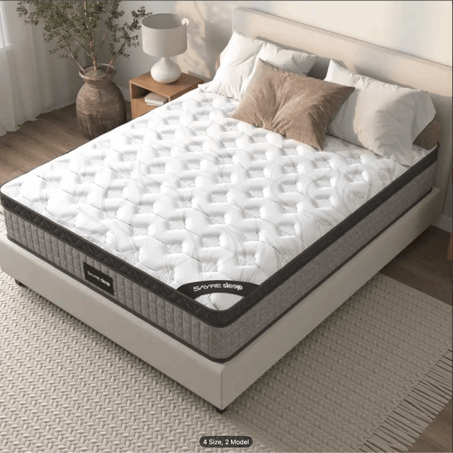 Assembled in USA - Premium High Quality Diamond Innerspring Hybrid and Cooling Gel Memory Foam Mattress and Motion Isolation