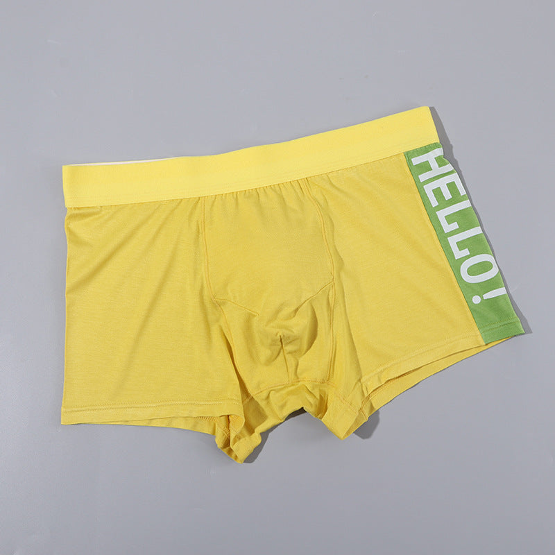 Men's Modal High-end Mid-rise Boxer Briefs Youth Antibacterial Cotton File Breathable Boxers - Hiccupzz