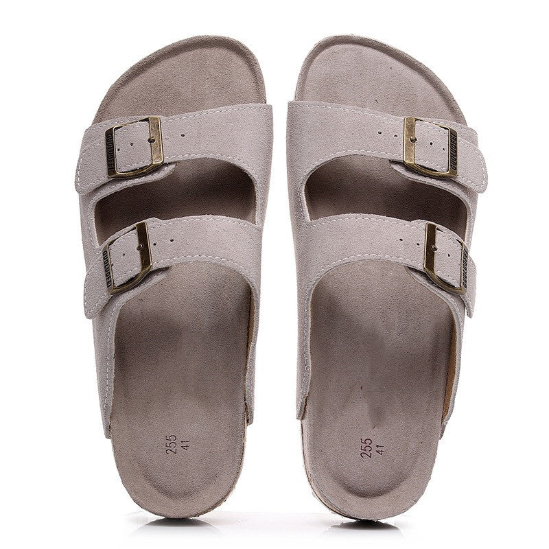Genuine Leather Cork Slippers Women's Fashion - Hiccupzz