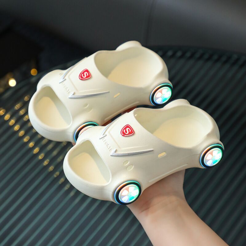 Kids Glowing Slippers Cartoon Car Sandals Children Sandals Anti Slip Boys Girls Luminous Slippers Summer Beach Shoes - Hiccupzz