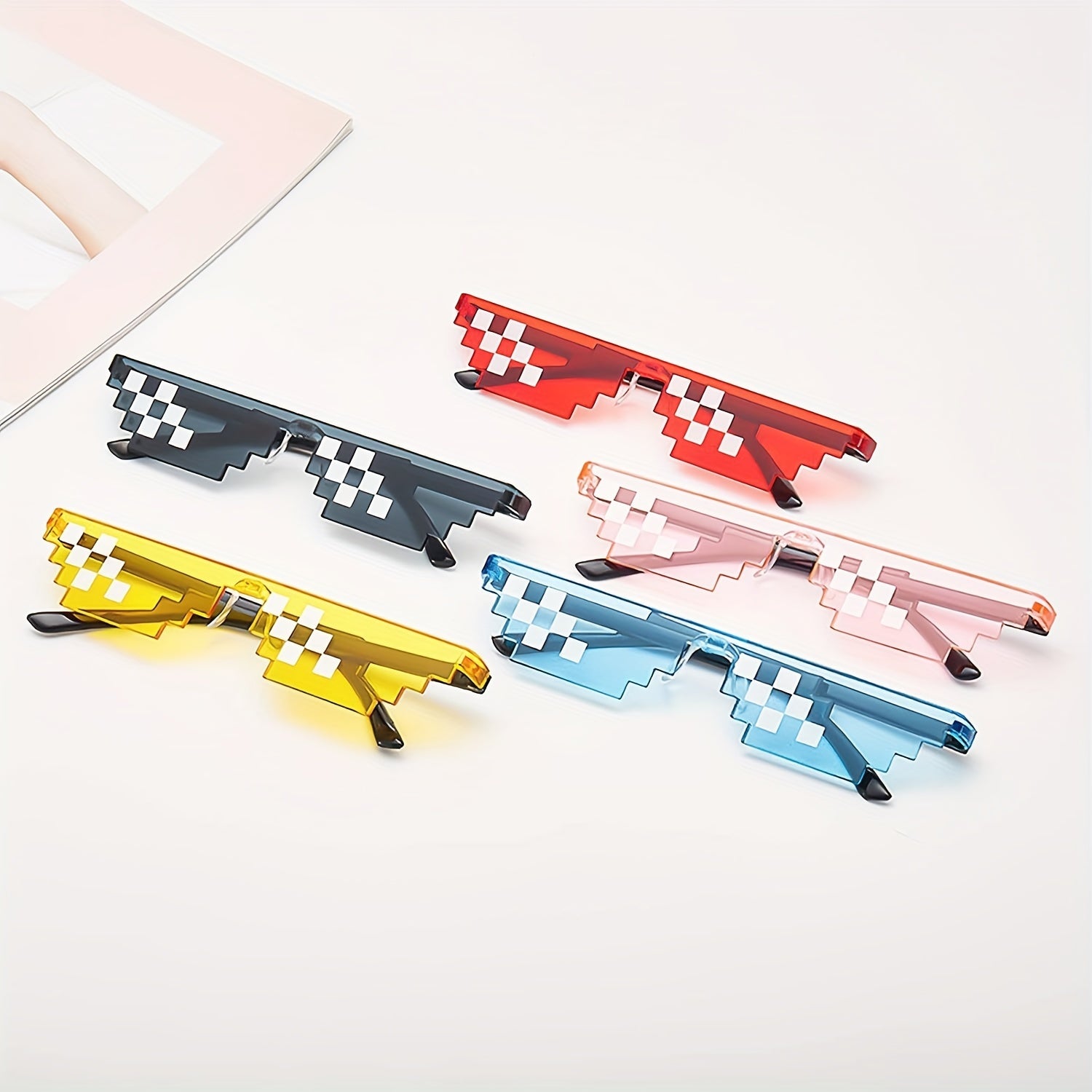Thug Life Pixel Glasses - 10pcs Party Glasses for Adults & Teens, Fun Bachelor Party Decor - Hiccupzz