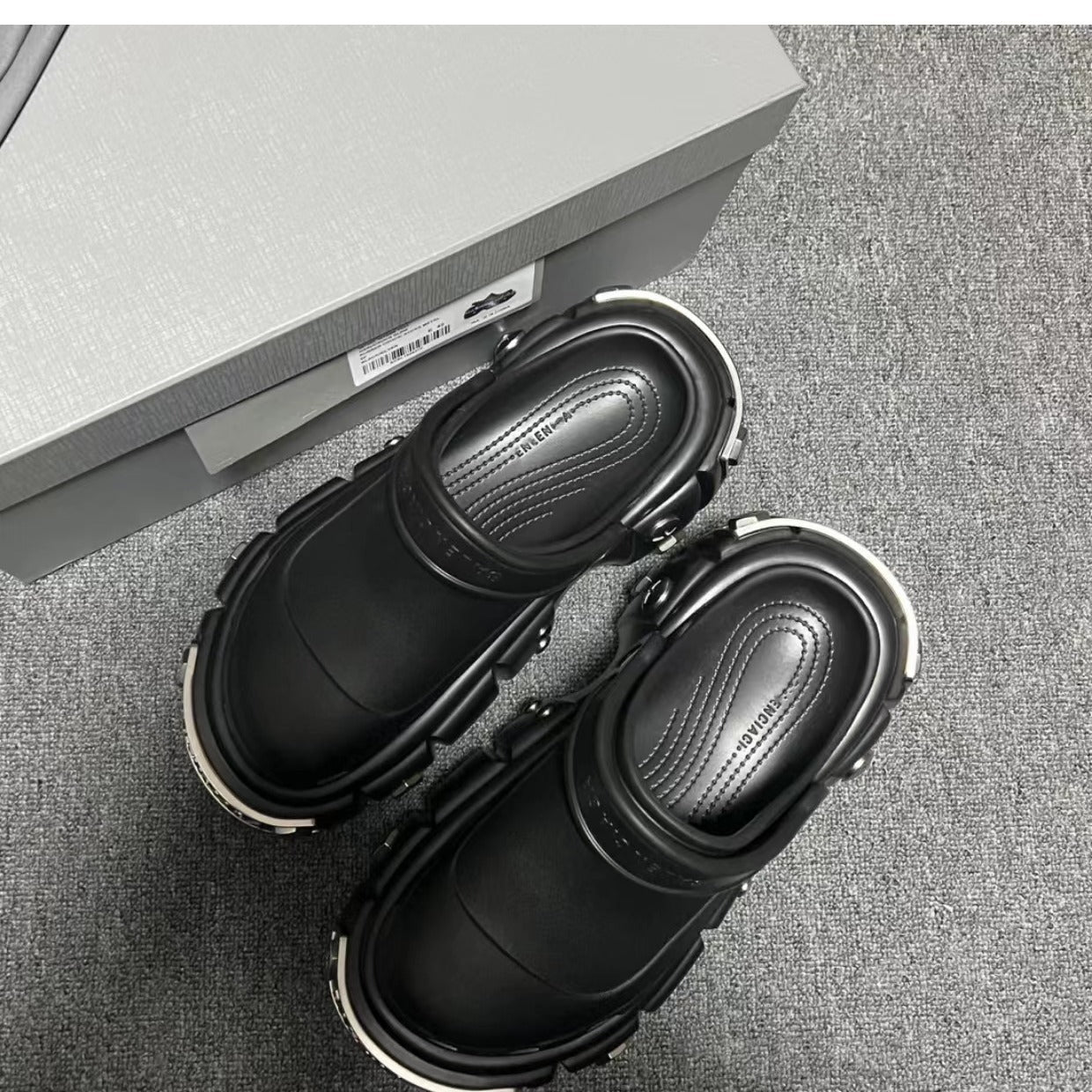 Ins Closed Toe Hole Shoes Platform Height Increasing Sandals - Hiccupzz
