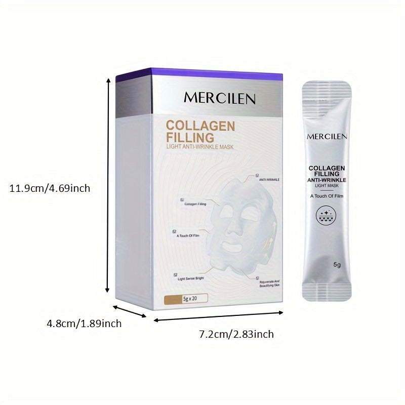 COLLAGEN FILLING LIGHT WRINKLE SMOOTH MASK, Portable Travel Essential Mask, Moisturizing And Rejuvenating Facial Mask - Hiccupzz