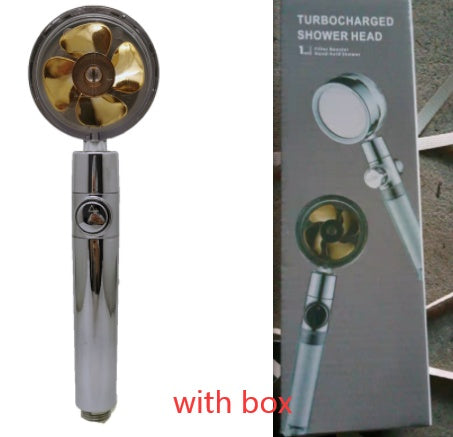 Shower Head Water flow 360 Degrees Rotating With Small Fan ABS Rain High Pressure Spray Nozzle Bathroom Accessories - Hiccupzz