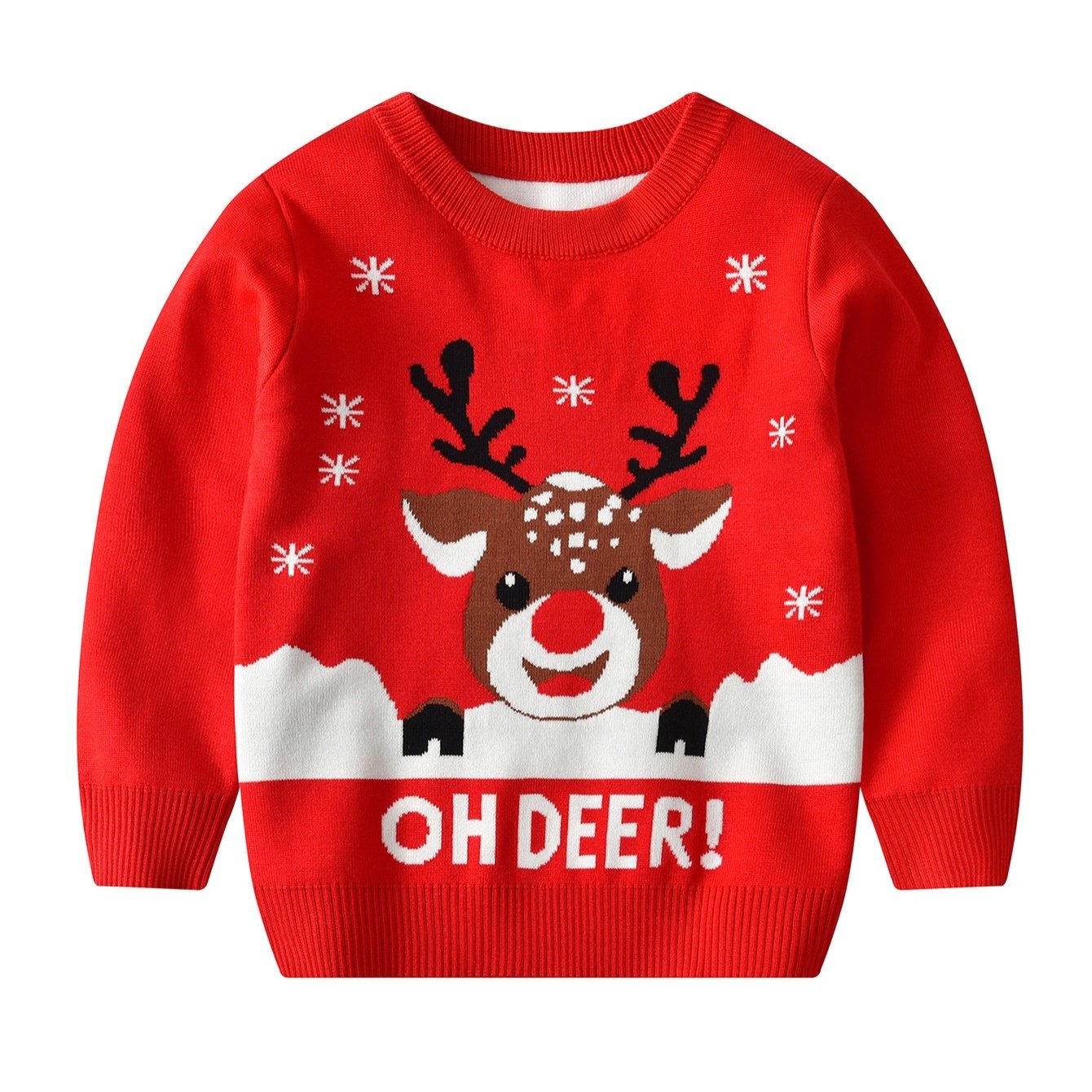 Boys' Elk Print Knitted Sweater - Autumn/Winter - Hiccupzz