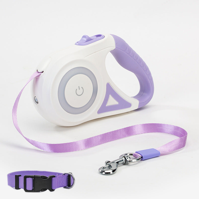Dog Leash Retractable Leash And Dog Collar Spotlight Automatic Pet Dog Cat Traction Rope For Small Medium Dogs Pet Product - Hiccupzz