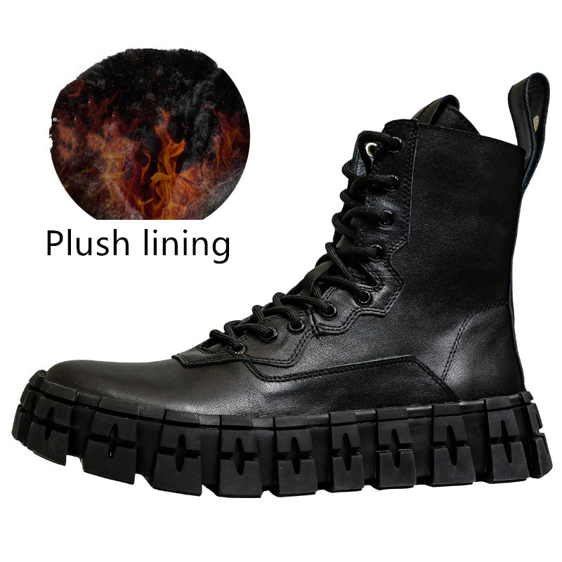 Thick Sole Mid Top Motorcycle Boots - Hiccupzz