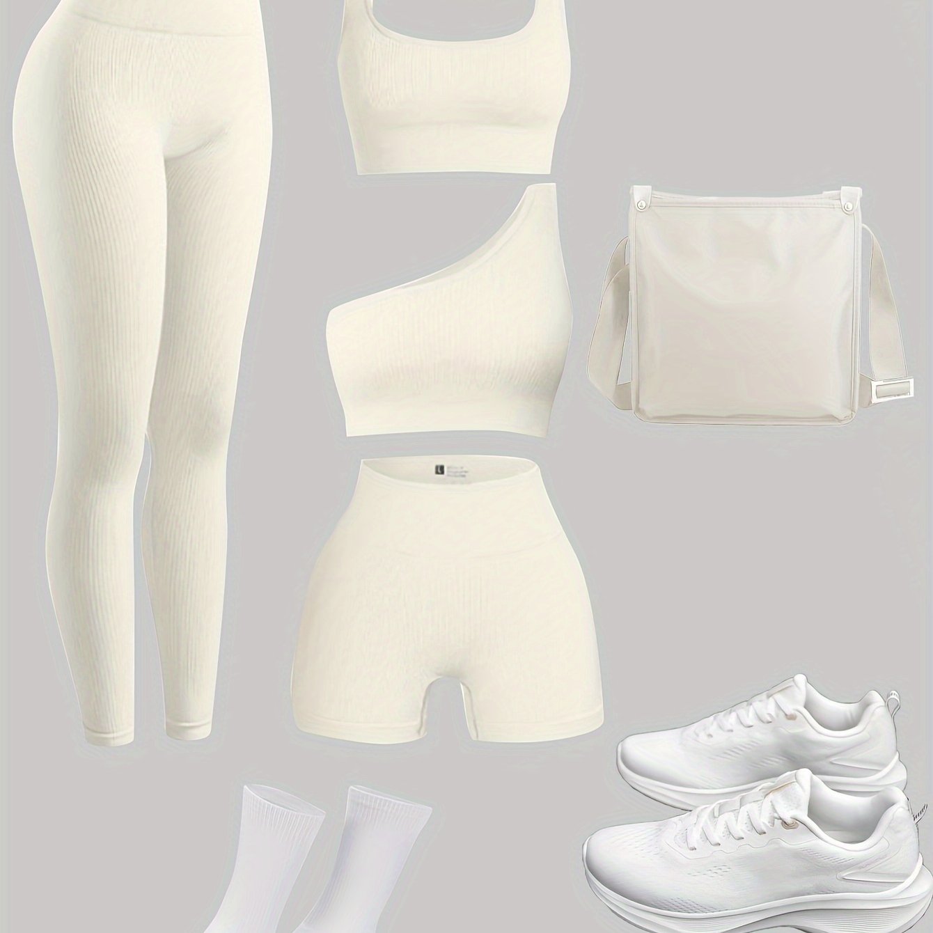 Women's 4-Piece Yoga Set, Sport Athletic Leggings, Sports Bra, Shorts, Fitness Gear For Gym And Outdoor Exercise (without Accesories) - Hiccupzz