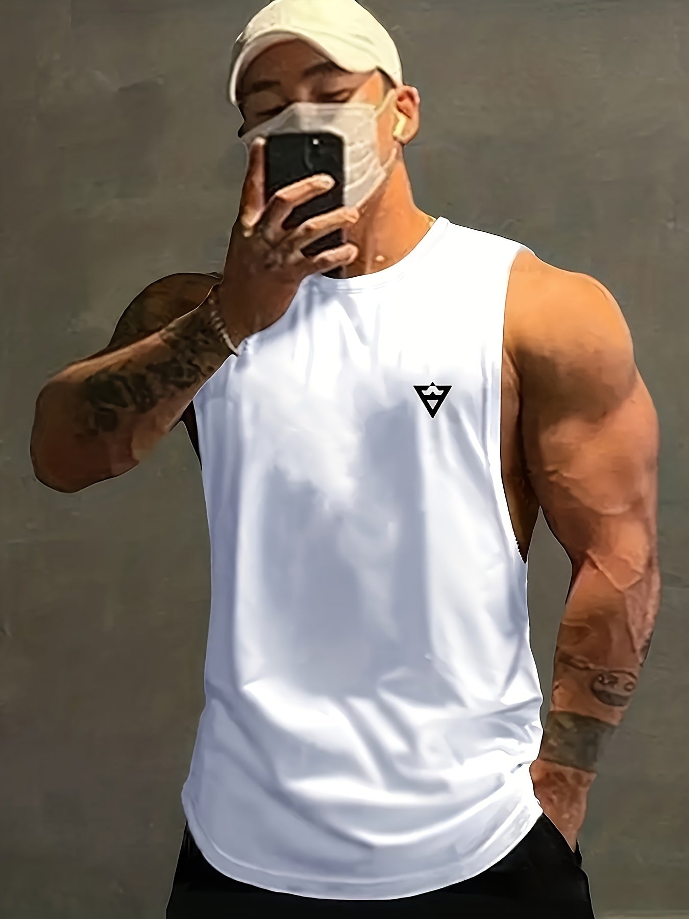 Men's Solid Tank Top - Quick-Dry Stretch Crew Neck Sleeveless Shirt for Gym & Fitness - Hiccupzz