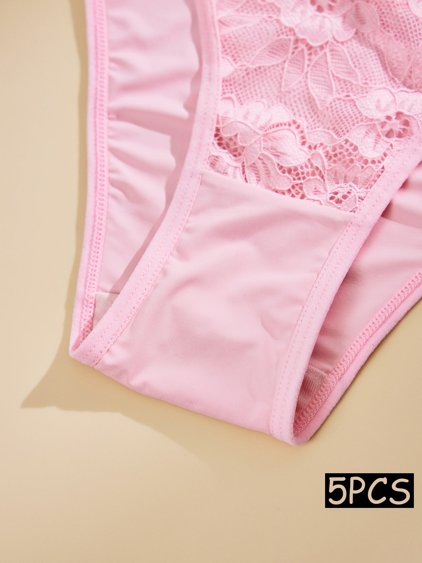 5-Pack Floral Lace Triangle Panties, Stretchy Breathable Underwear for Women - Hiccupzz