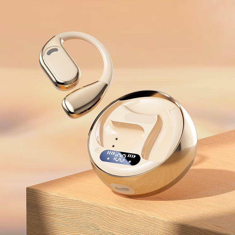 New Wireless Earphone New Open Air Conduction Earbuds Small Round Design Non In Ear Long Standby Headphone HIFI Sound Earhook - Hiccupzz