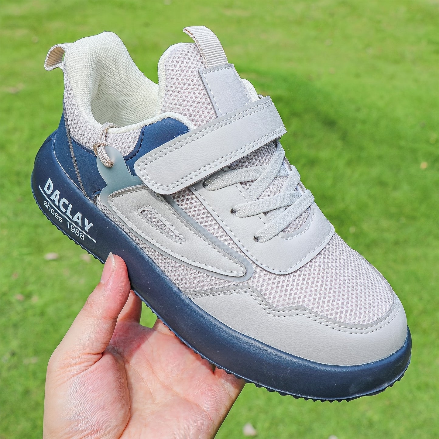 Kids' Vintage Street Sneakers - Breathable PU & Fabric Upper, EVA Sole, Round Toe. Ideal for Casual Wear, Hiking, and Daily Outdoor Activities (Spring/Fall/Summer). - Hiccupzz