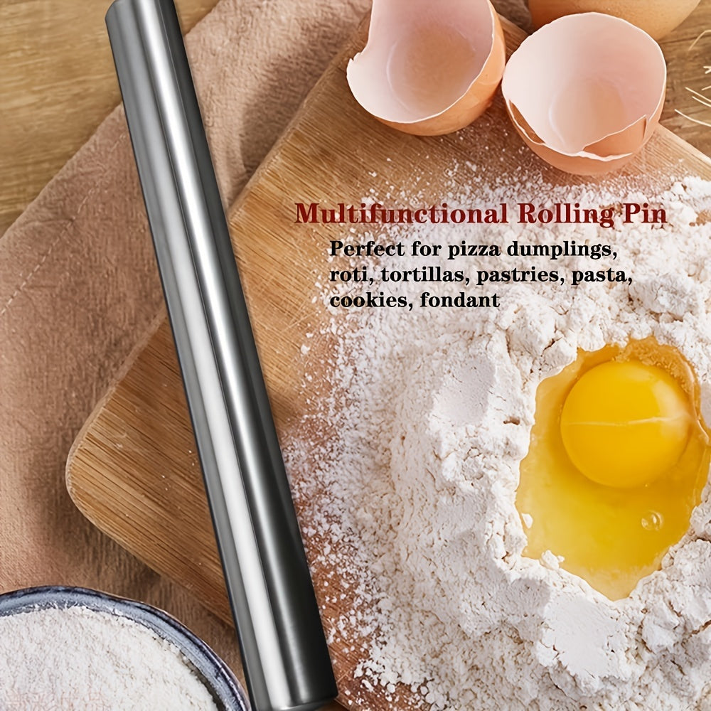 Durable Stainless Steel Rolling Pin for Perfect Dough Every Time - Ideal for Commercial Use and Home Baking - Hiccupzz