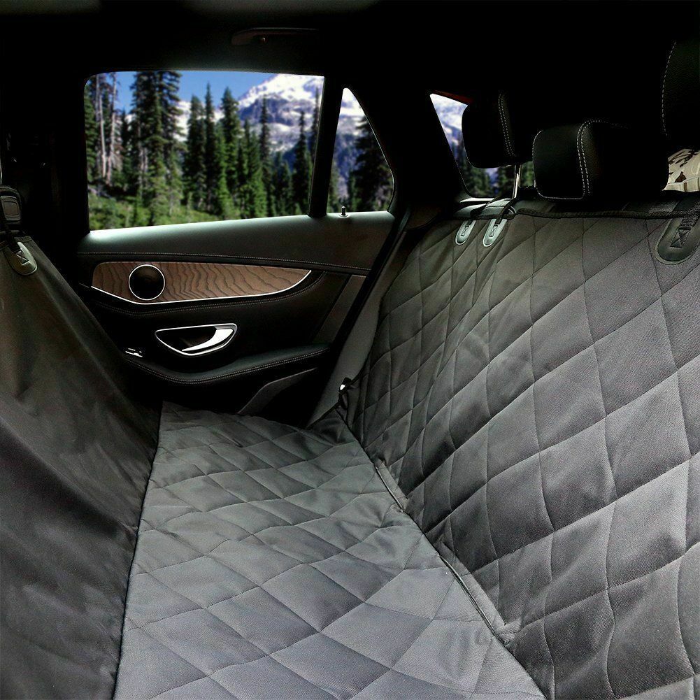 Seat Cover Rear Back Car Pet Dog Travel Waterproof Bench Protector Luxury -Black - Hiccupzz