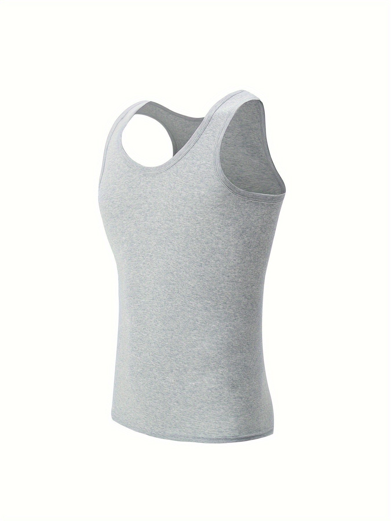 5-Pack Men's White Tank Tops - Comfortable Cotton Sleeveless T-Shirts for Fitness & Casual Wear - Hiccupzz