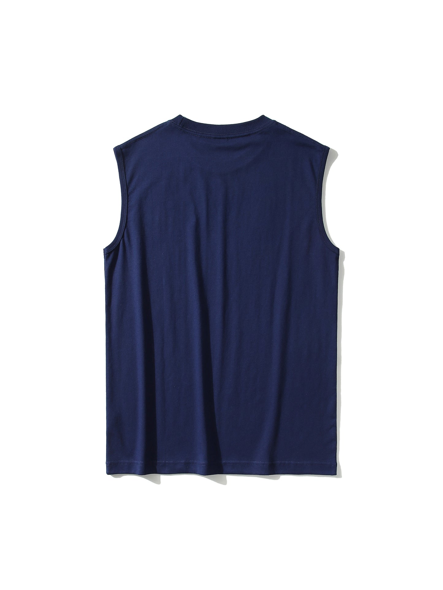 Men's 100% Cotton Solid Tank Top, Active Crew Neck Sleeveless Top, Men's Clothing For Summer Outdoor - Hiccupzz