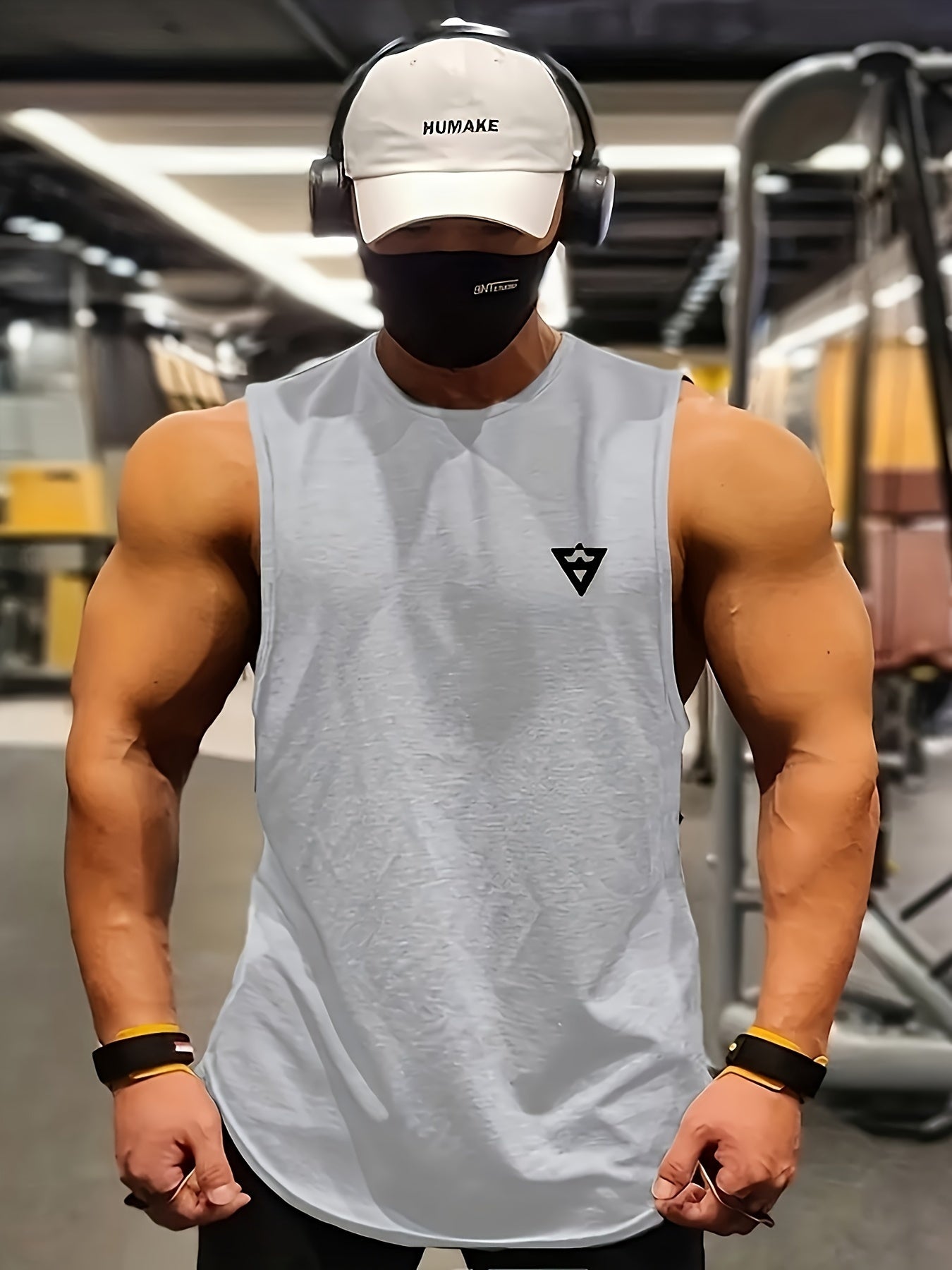 Men's Solid Tank Top - Quick-Dry Stretch Crew Neck Sleeveless Shirt for Gym & Fitness - Hiccupzz