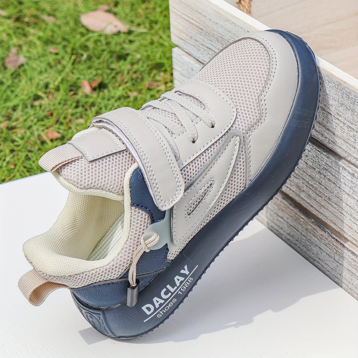 Kids' Vintage Street Sneakers - Breathable PU & Fabric Upper, EVA Sole, Round Toe. Ideal for Casual Wear, Hiking, and Daily Outdoor Activities (Spring/Fall/Summer). - Hiccupzz