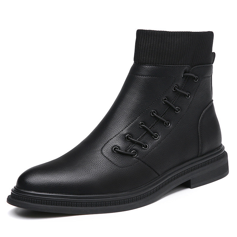 Chelsea Boots British Fashion Men's Shoes Plush And Warm - Hiccupzz