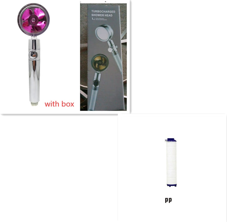 Shower Head Water flow 360 Degrees Rotating With Small Fan ABS Rain High Pressure Spray Nozzle Bathroom Accessories - Hiccupzz