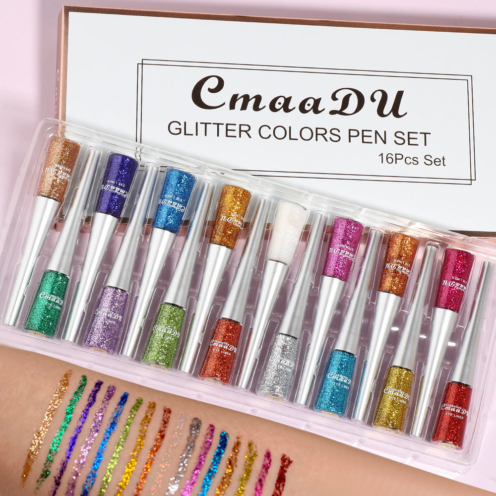 Fashion Creative Glitter Powder Liquid Eyeliner Set - Hiccupzz