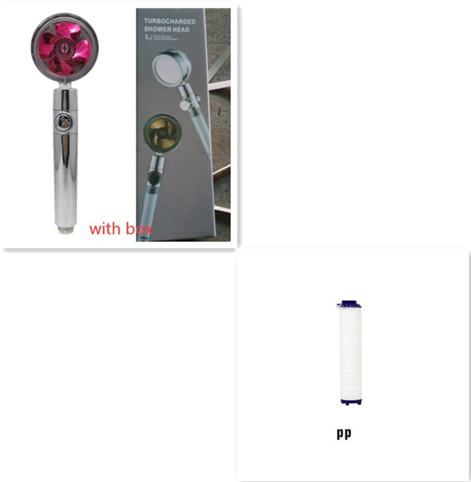 Shower Head Water flow 360 Degrees Rotating With Small Fan ABS Rain High Pressure Spray Nozzle Bathroom Accessories - Hiccupzz