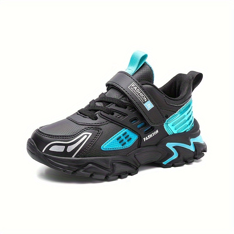 Stylish Boys' Thick-Soled Sneakers with Hook & Loop, Comfortable for Sports and Outdoor Activities. - Hiccupzz
