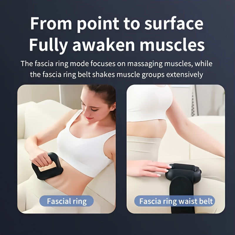 The Latest Fully Upgraded Fascia Massage Ring - 5 Handheld Applications, 5 Modes, 5 Frequencies for Muscle Fatigue and Toning, Lightweight for Shoulder, Waist, and Leg
