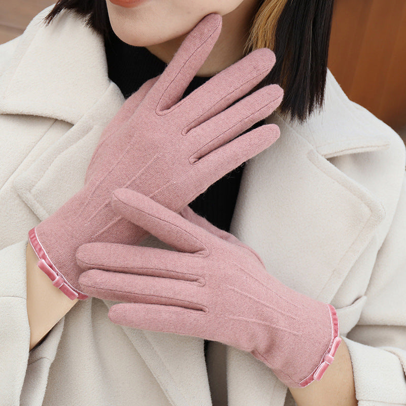 Women's Winter Fleece Lined Padded Warm Keeping Finger Gloves - Hiccupzz