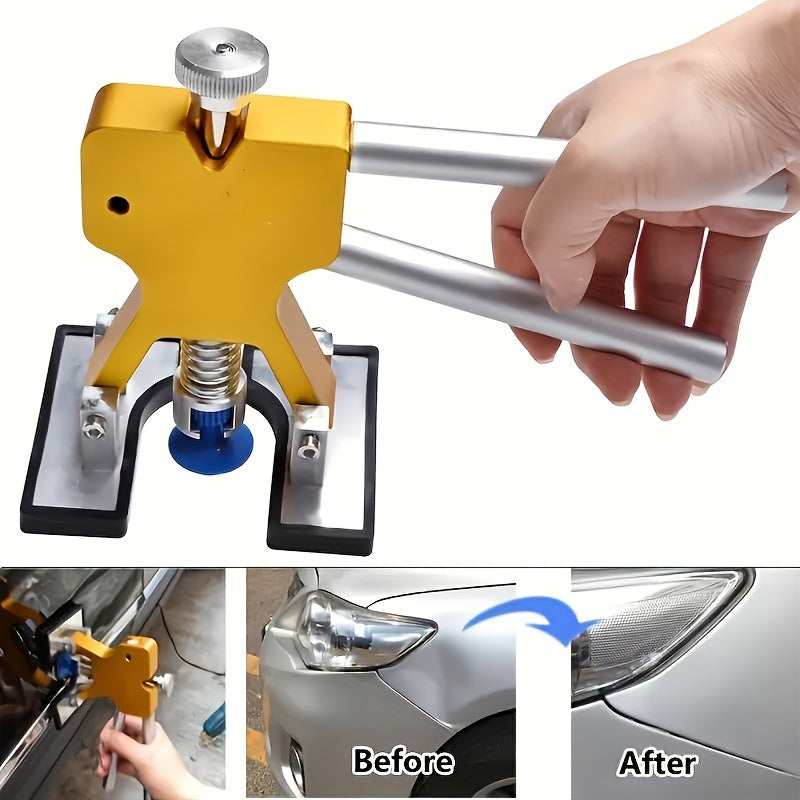 1 Set Quick Repair of Car Dents - Unpainted Body Dent Repair Tool Kit with Handle Tags and Pads