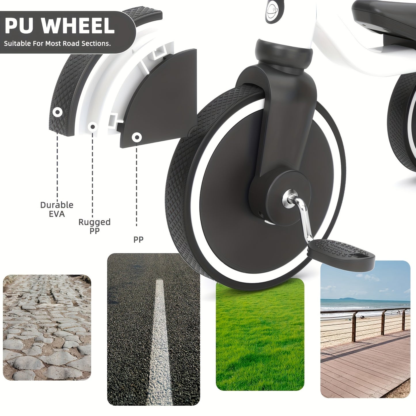 1.5-5 Years Toddler Balance Bike with Adjustable Seat, PU Wheels, Storage Basket, Easy to Assemble