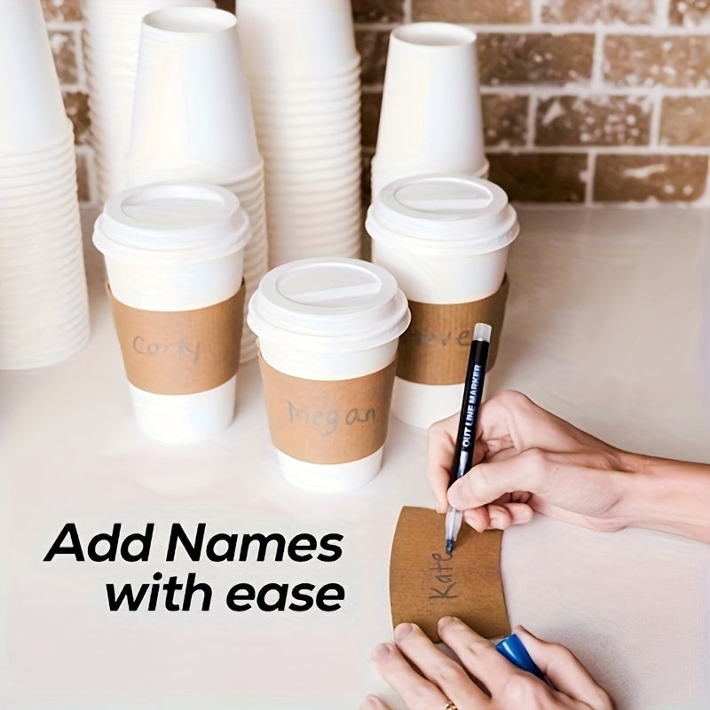 50/100 Pcs Heat-Insulated Double-Layer Corrugated Coffee Cup Sleeves for 12oz-24oz Drinks - Anti-Slip and Anti-Scald Design, Ideal for Coffee Shops and Beverage Stalls - Hiccupzz