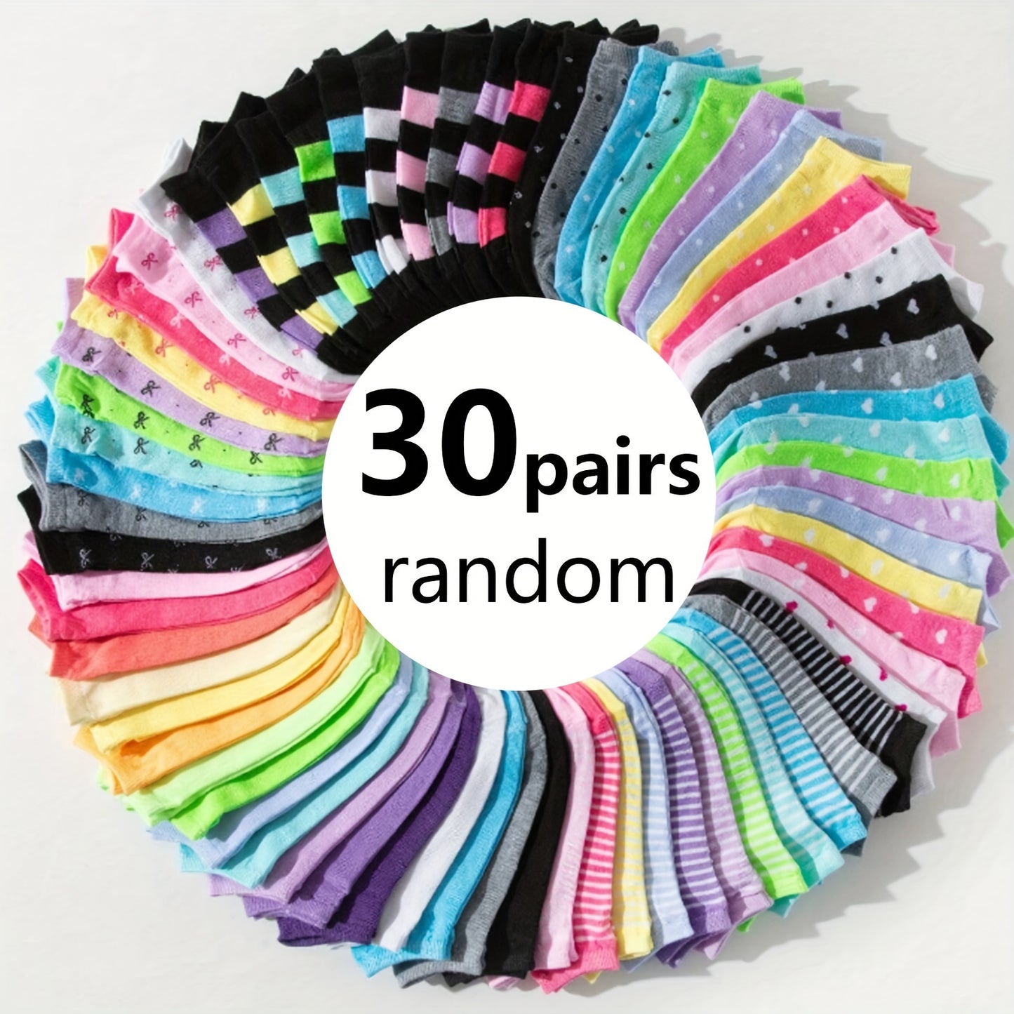 Buy 20 Pairs & Get 10 Free Pairs of candy colored short socks for spring, summer, and autumn, comfortable, soft, and breathable, suitable for women - Hiccupzz