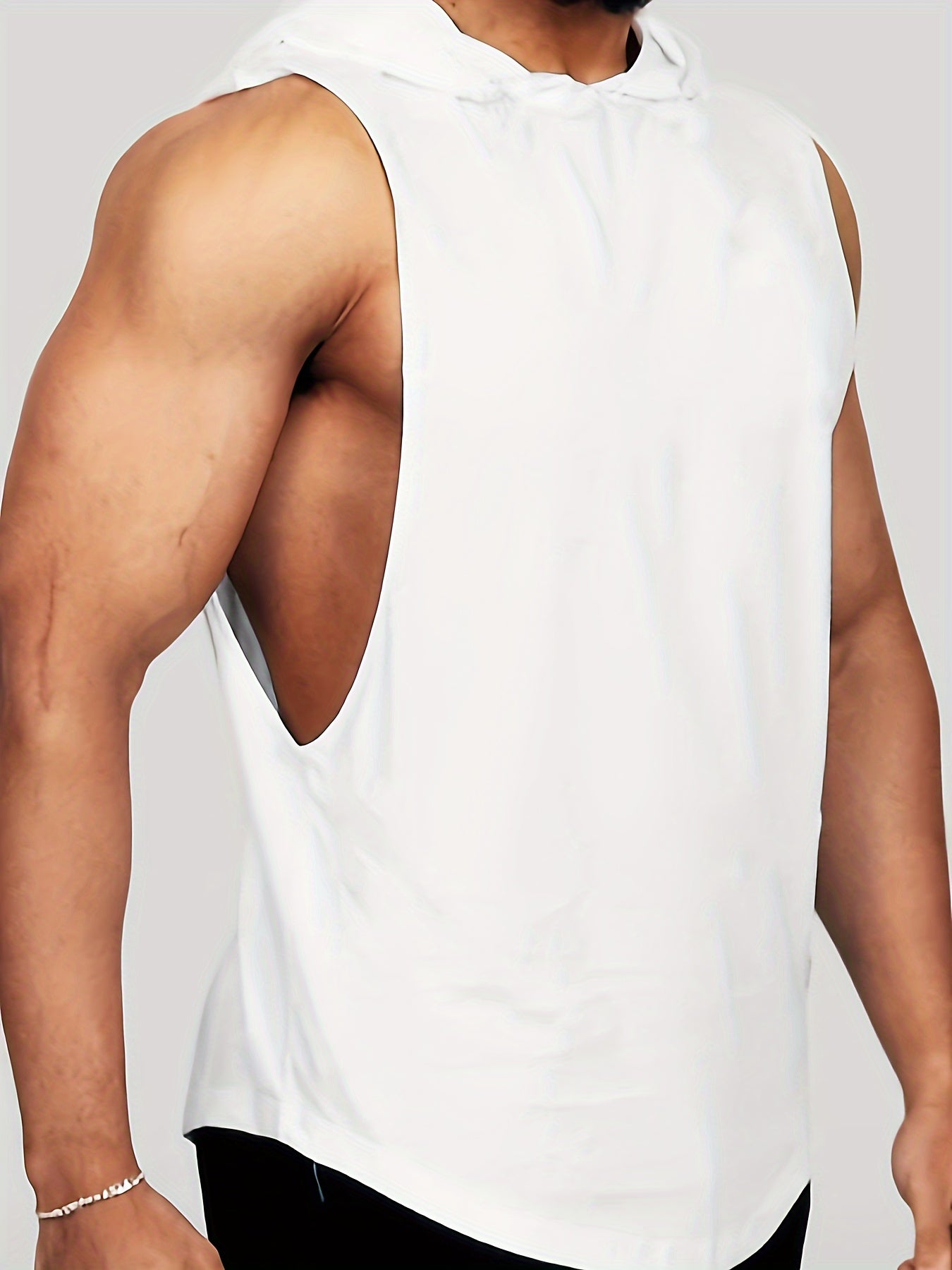 Men's Sleeveless Hooded Tank Top With Letter Print, Casual Sportswear, Gym Fitness Vest - Hiccupzz
