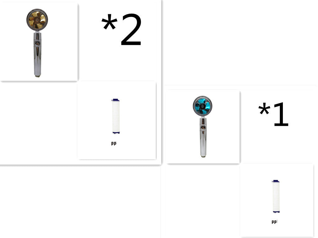 Shower Head Water flow 360 Degrees Rotating With Small Fan ABS Rain High Pressure Spray Nozzle Bathroom Accessories - Hiccupzz