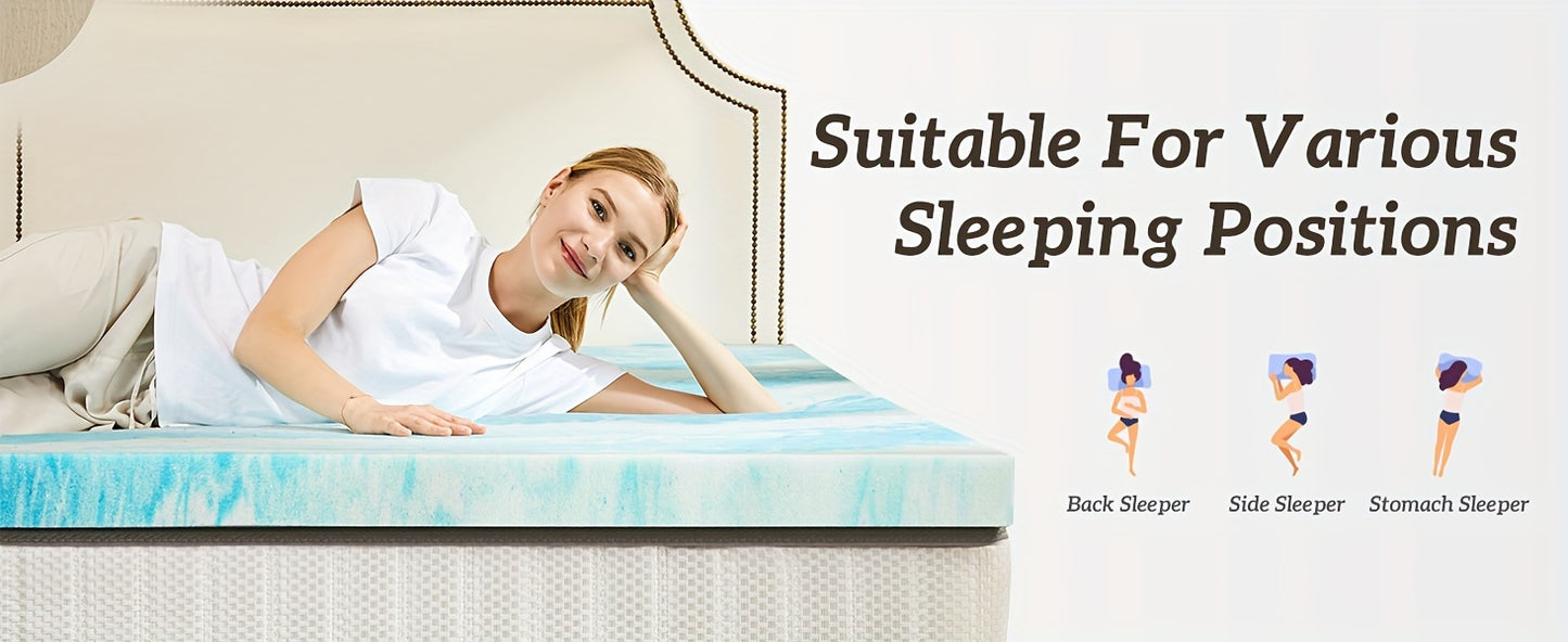 2 Inch Mattress Topper Comfort Bed Topper Cooling Mattress Pad Gel Premium Memory Foam Mattress, CertiPUR-US Certified