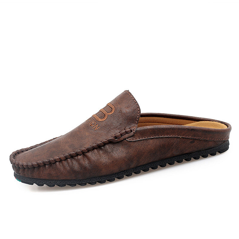 Men Leather Mules Casual Shoes Slipper Fashion - Hiccupzz