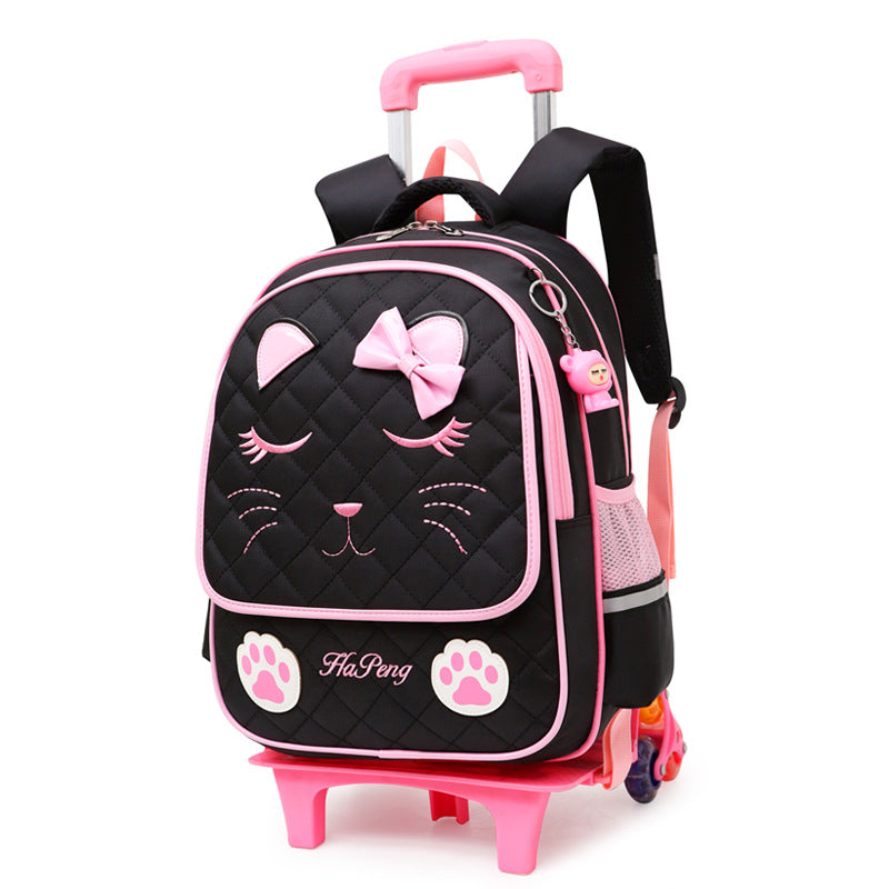 Children's Two-three-wheel Trolley Schoolbag Detachable - Hiccupzz