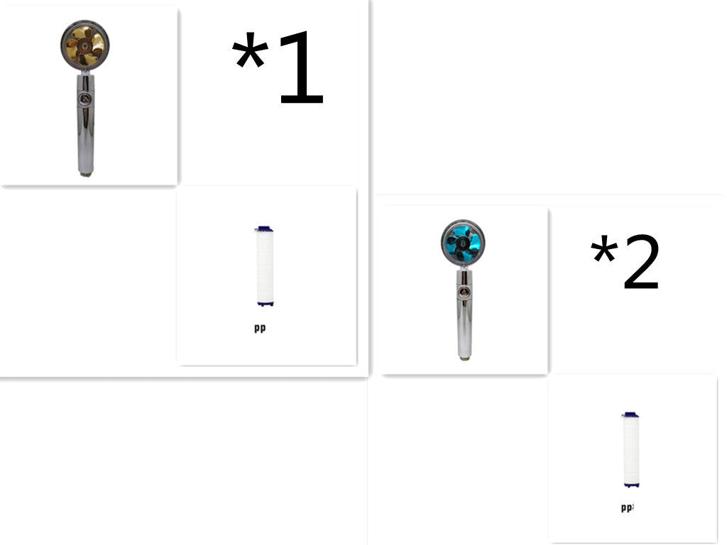 Shower Head Water flow 360 Degrees Rotating With Small Fan ABS Rain High Pressure Spray Nozzle Bathroom Accessories - Hiccupzz