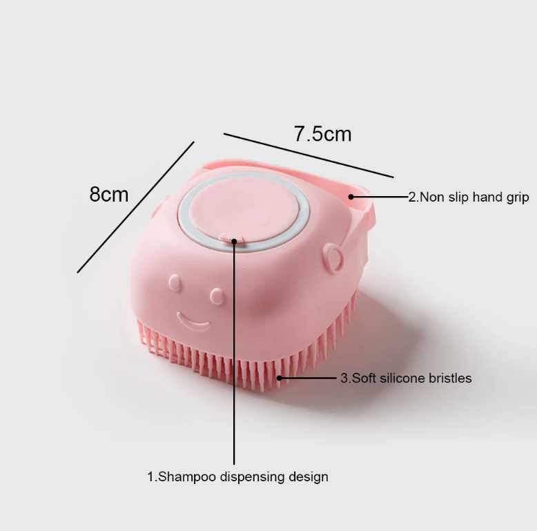 Gentle Silicone Pet Brush for Dogs and Cats – Massages and Cleans with Integrated Shower Gel Dispenser - Hiccupzz