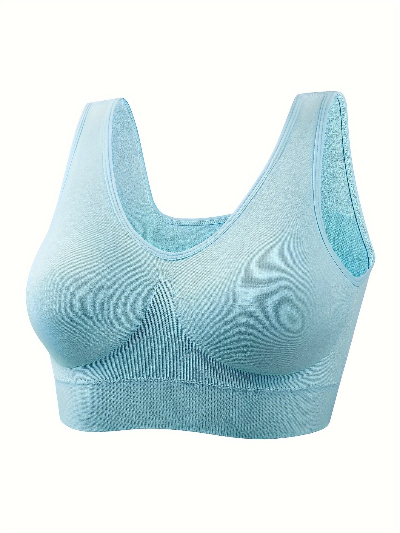8pcs Plus Size Seamless Sports Bras - Wide Strap, Comfy, Breathable Bralette for Activewear - Hiccupzz