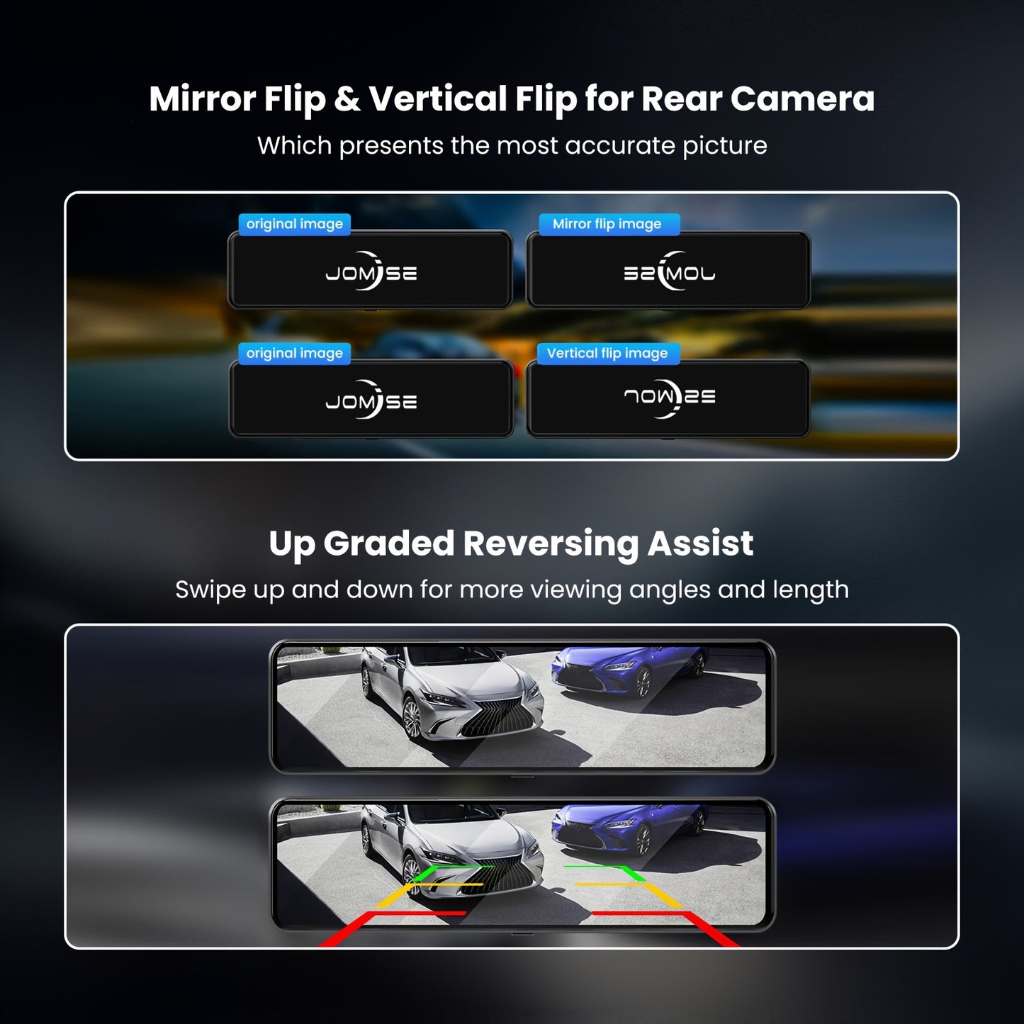 4K Mirror Dash Cam Front And Rear, Rearview Mirror Camera For Cars & Trucks With 11" IPS Touch Screen, Backup Camera With Type-C, Starvis Sensor - Hiccupzz