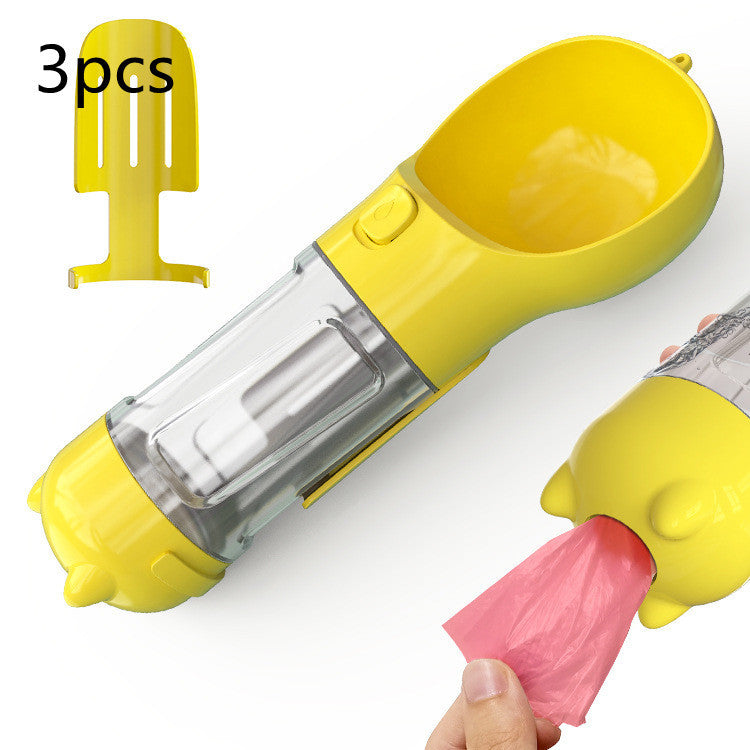 Pet Water Bottle Feeder Bowl Garbage Bag Storage Portable Pet Outdoor Travel 3 In 1 Dog Water Bottle - Hiccupzz